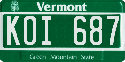VT license plate KOI687