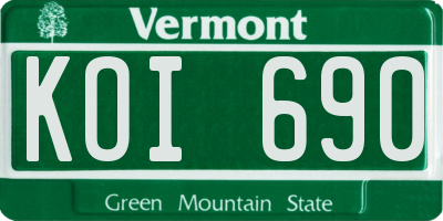 VT license plate KOI690