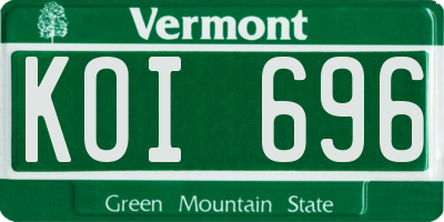 VT license plate KOI696