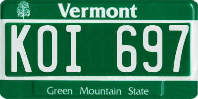 VT license plate KOI697