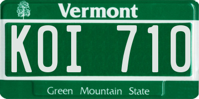 VT license plate KOI710