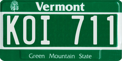 VT license plate KOI711