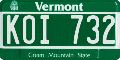 VT license plate KOI732