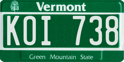 VT license plate KOI738