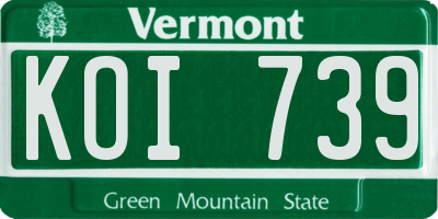 VT license plate KOI739