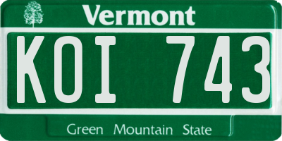 VT license plate KOI743