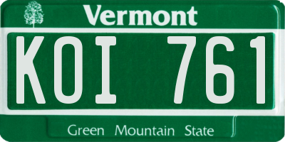 VT license plate KOI761