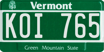 VT license plate KOI765
