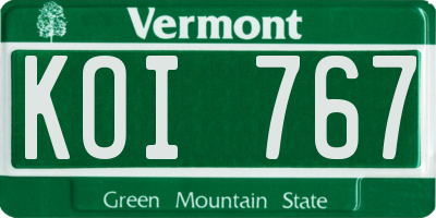 VT license plate KOI767