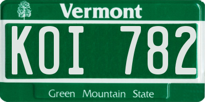 VT license plate KOI782