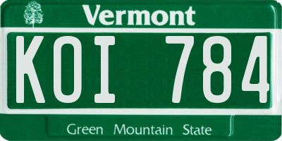 VT license plate KOI784