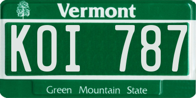 VT license plate KOI787
