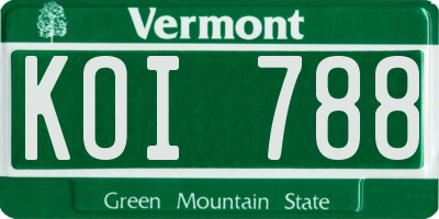 VT license plate KOI788