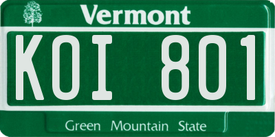 VT license plate KOI801