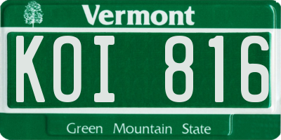 VT license plate KOI816