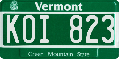 VT license plate KOI823