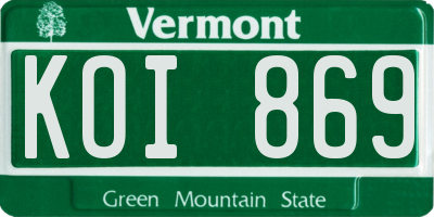 VT license plate KOI869