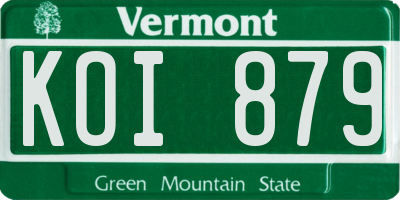 VT license plate KOI879