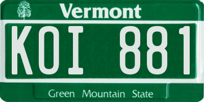 VT license plate KOI881