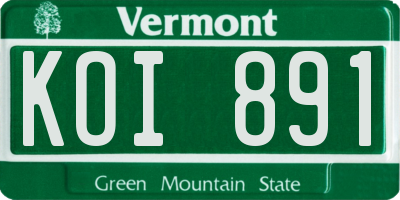 VT license plate KOI891