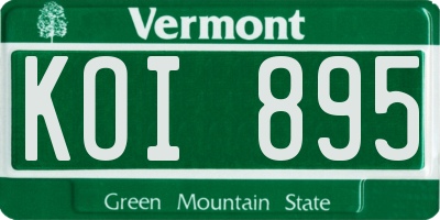 VT license plate KOI895
