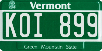 VT license plate KOI899