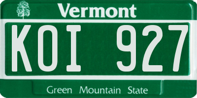 VT license plate KOI927