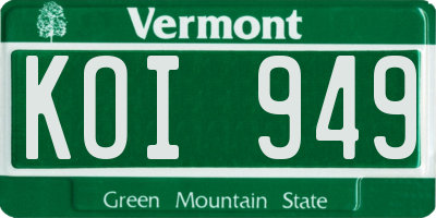 VT license plate KOI949