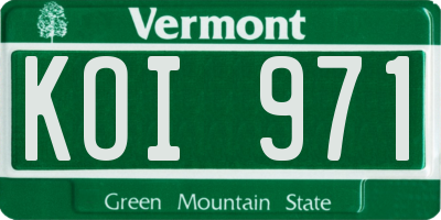 VT license plate KOI971