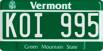 VT license plate KOI995