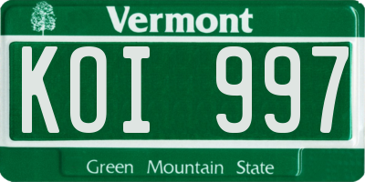 VT license plate KOI997