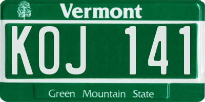VT license plate KOJ141