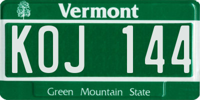 VT license plate KOJ144