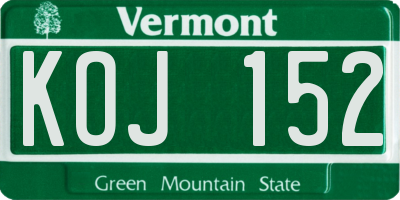 VT license plate KOJ152