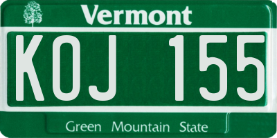 VT license plate KOJ155