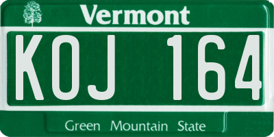 VT license plate KOJ164
