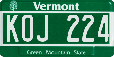 VT license plate KOJ224