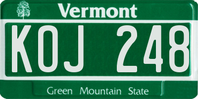 VT license plate KOJ248