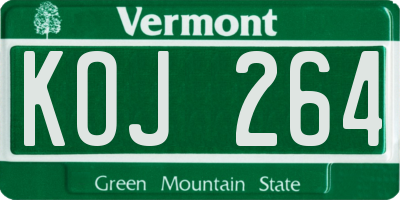 VT license plate KOJ264