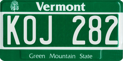 VT license plate KOJ282
