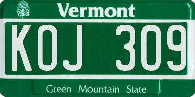 VT license plate KOJ309