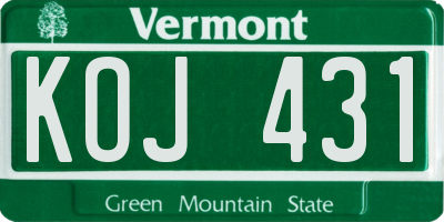 VT license plate KOJ431