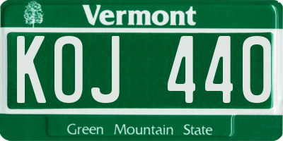 VT license plate KOJ440