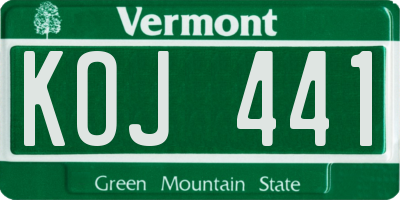 VT license plate KOJ441