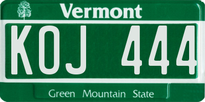 VT license plate KOJ444