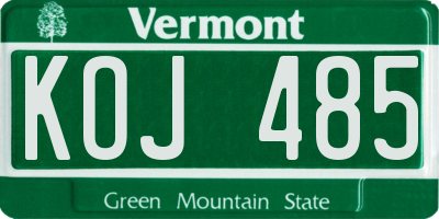 VT license plate KOJ485