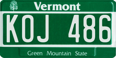 VT license plate KOJ486