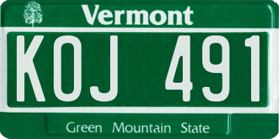 VT license plate KOJ491