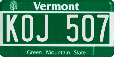 VT license plate KOJ507