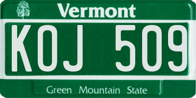 VT license plate KOJ509